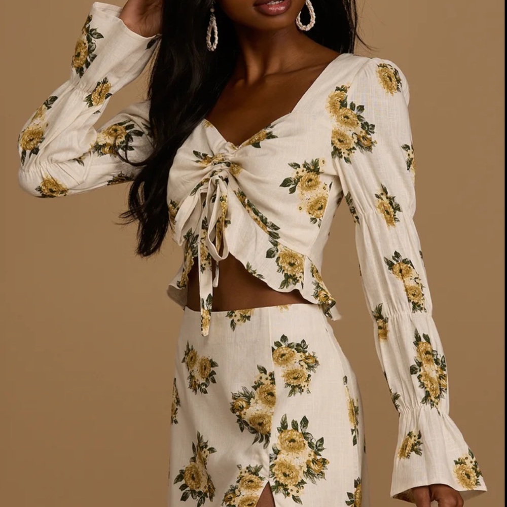 Lulus | Spring On Linen Blend Top - Picture 2 of 6
